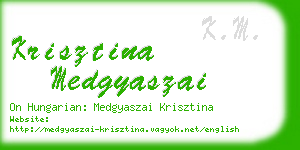 krisztina medgyaszai business card